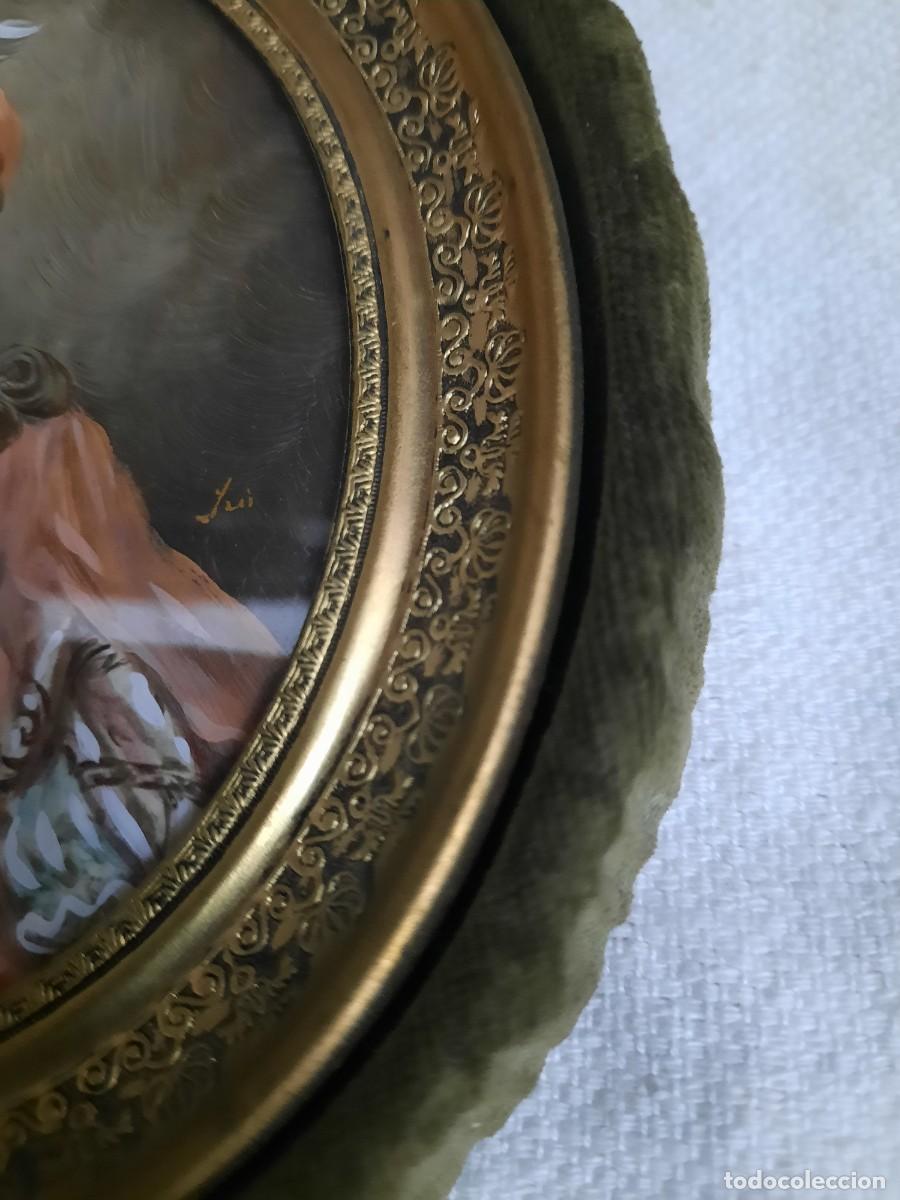 Coleccionismo: Antigua miniatura pintada al oleo - Foto 4