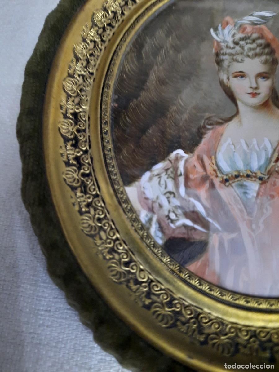 Coleccionismo: Antigua miniatura pintada al oleo - Foto 5