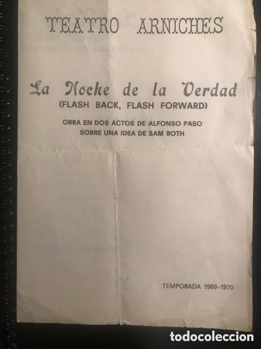 Coleccionismo: TEATRO ARNICHES La Noche de la Verdad 1970