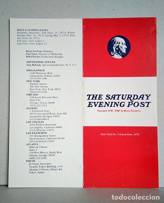 Coleccionismo: The Saturday Evening Post. Tarifas publicidad 1973