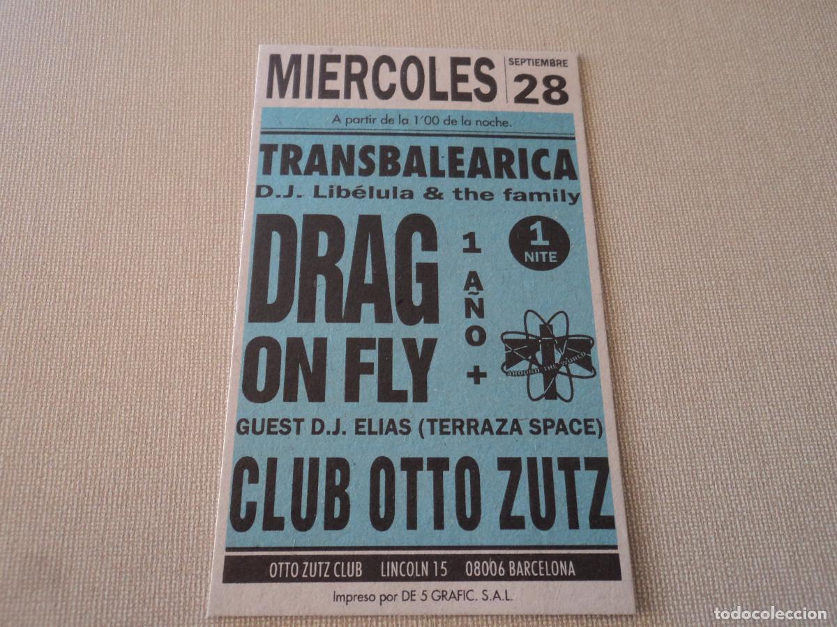 Coleccionismo: CARTULINA CLUB OTTO ZUTZ, d.j. libelula & the family, d.j. elias, drag on fly, 11,5 x 7 cm