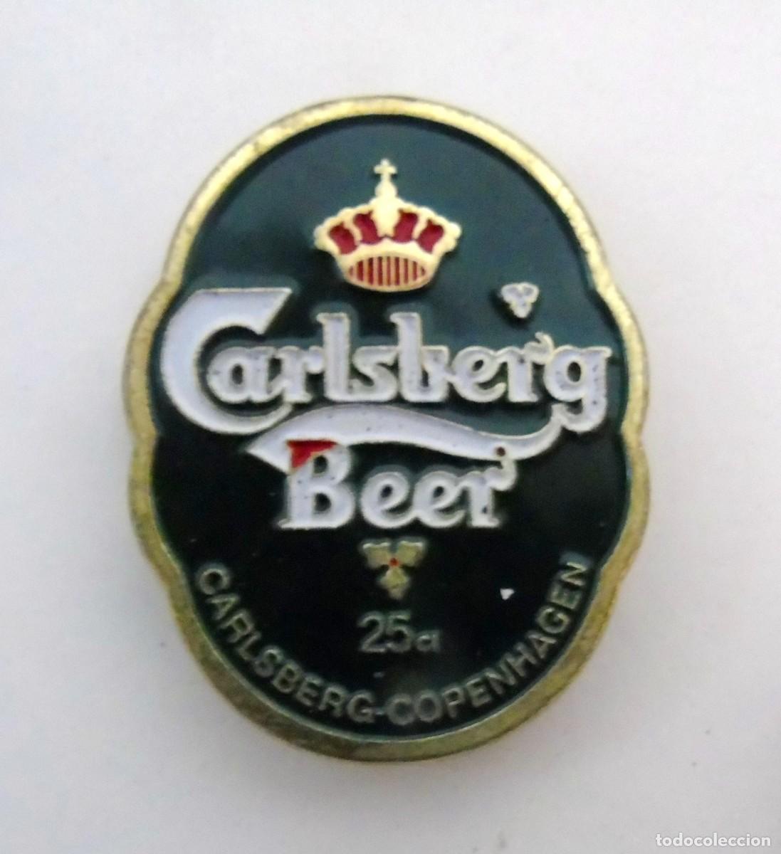 Coleccionismo: CARLSBERG CERVEZA PLACA METALICA CON IMAN 6X4 CM A&Ntilde;OS 90