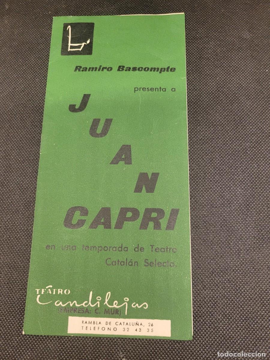 Coleccionismo: Programa Original JUAN CAPRI JOAN CAPRI Teatro Candilejas - Foto 1