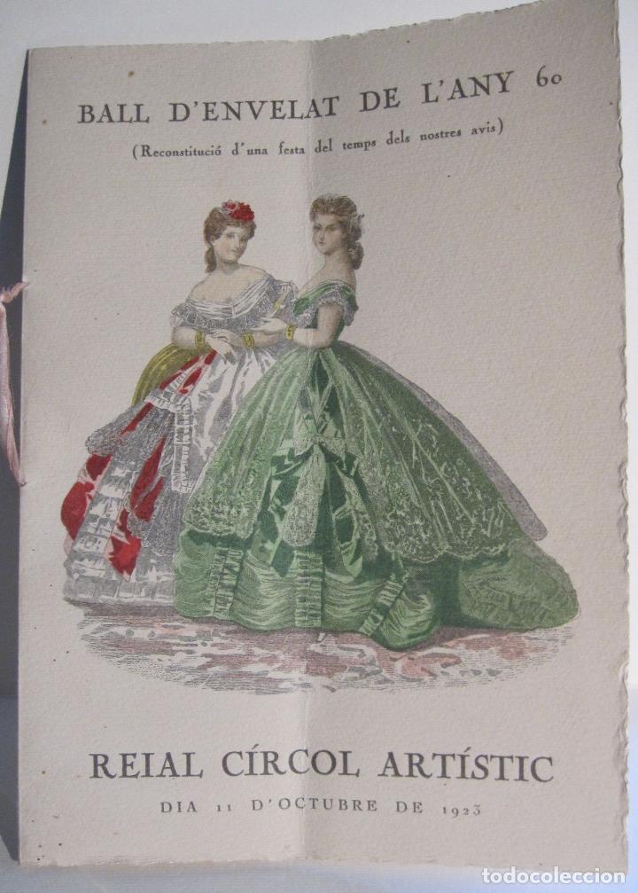 Collecting paper: PROGRAMA INVITACION BALL D'ENVELAT. REIAL CIRCOL ARTISTIC BARCELONA 1923. 21,5 X 15,5 CM