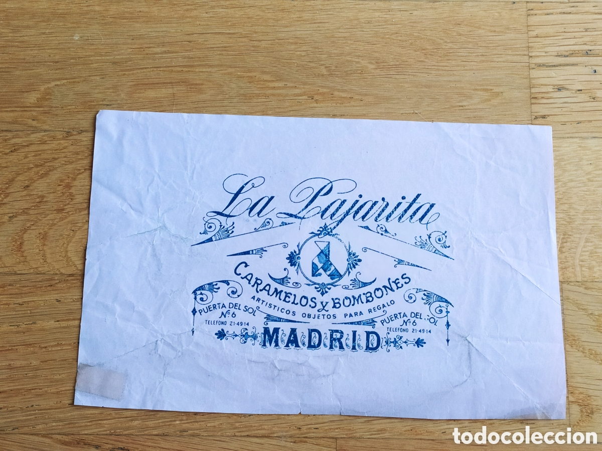 Coleccionismo: LA PAJARITA A&Ntilde;OS 50 - CARAMELOS Y BOMBONES - PUERTA DEL SOL 6 MADRID