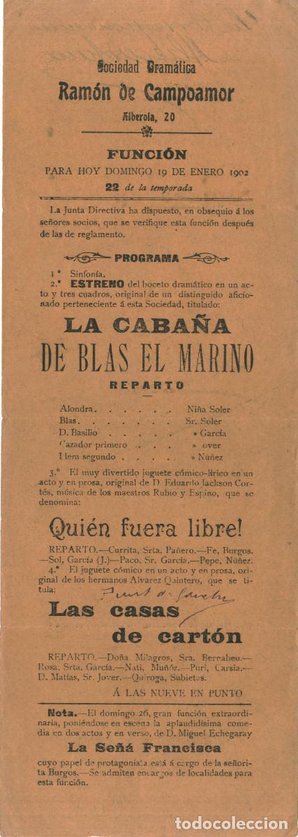 Coleccionismo: La caba&ntilde;a de Blas el marino & Qui&eacute;n fuera libre & Las casas de cart&oacute;n (Sdad Ram&oacute;n de Campoamor. 1902