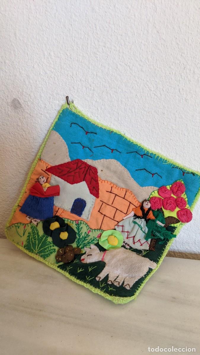 Sammeln: ANTIGUA DECORACI&Oacute;N REALIZADA EN TELA Y LANA
