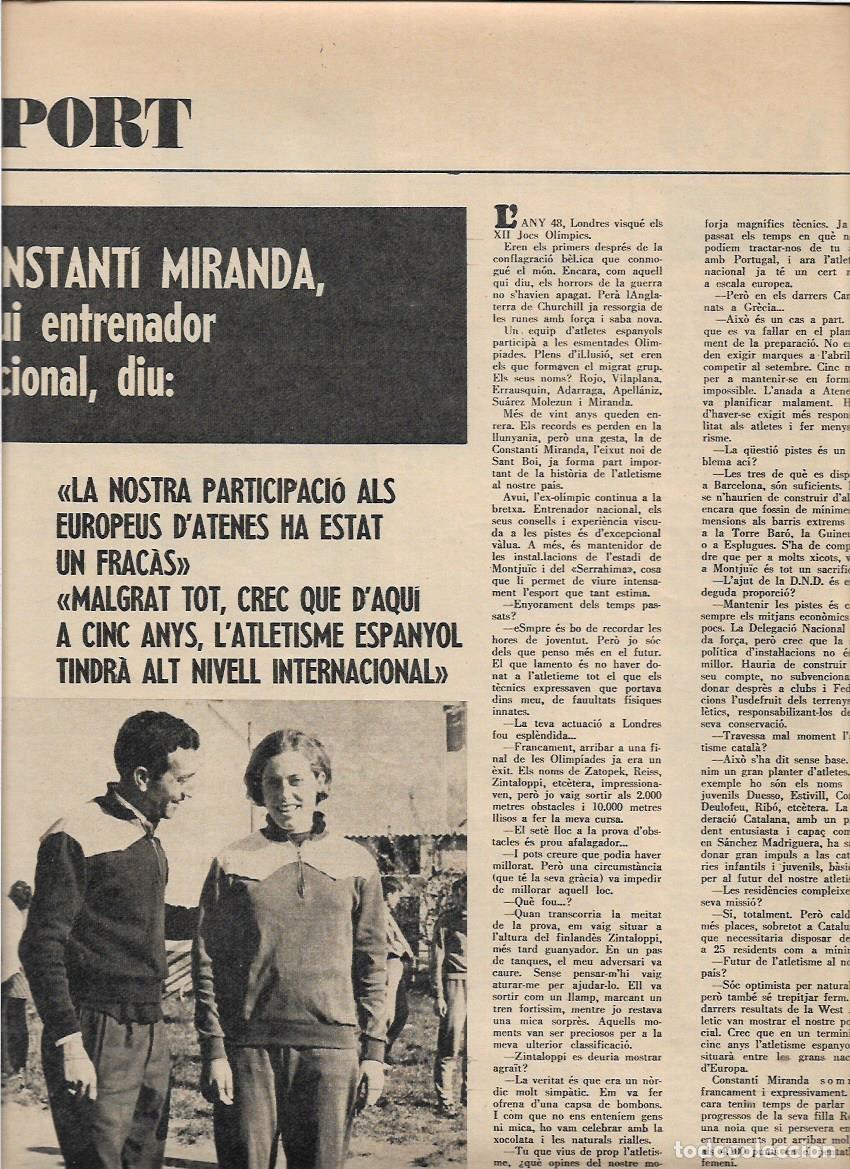 Colecionismo: A&Ntilde;O 1969 RECORTE PRENSA DEPORTES CONSTANTINO CONSTANTI MIRANDA ENTRENADOR NACIONAL ATLETISMO