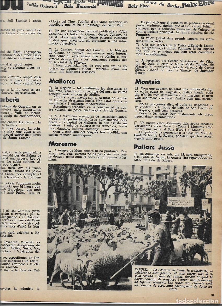 Sammelleidenschaft Papier: A&Ntilde;O 1969 RECORTE PRENSA RIPOLL FIESTA DE LA LLANA RAMADERIA RECIBIMIENTO DEL REBA&Ntilde;O