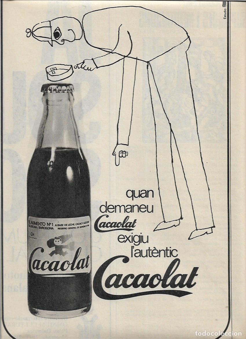 Collecting paper: A&Ntilde;O 1969 RECORTE PRENSA PUBLICIDAD CACAOLAT BEBIDAS LECHE DE CACAO