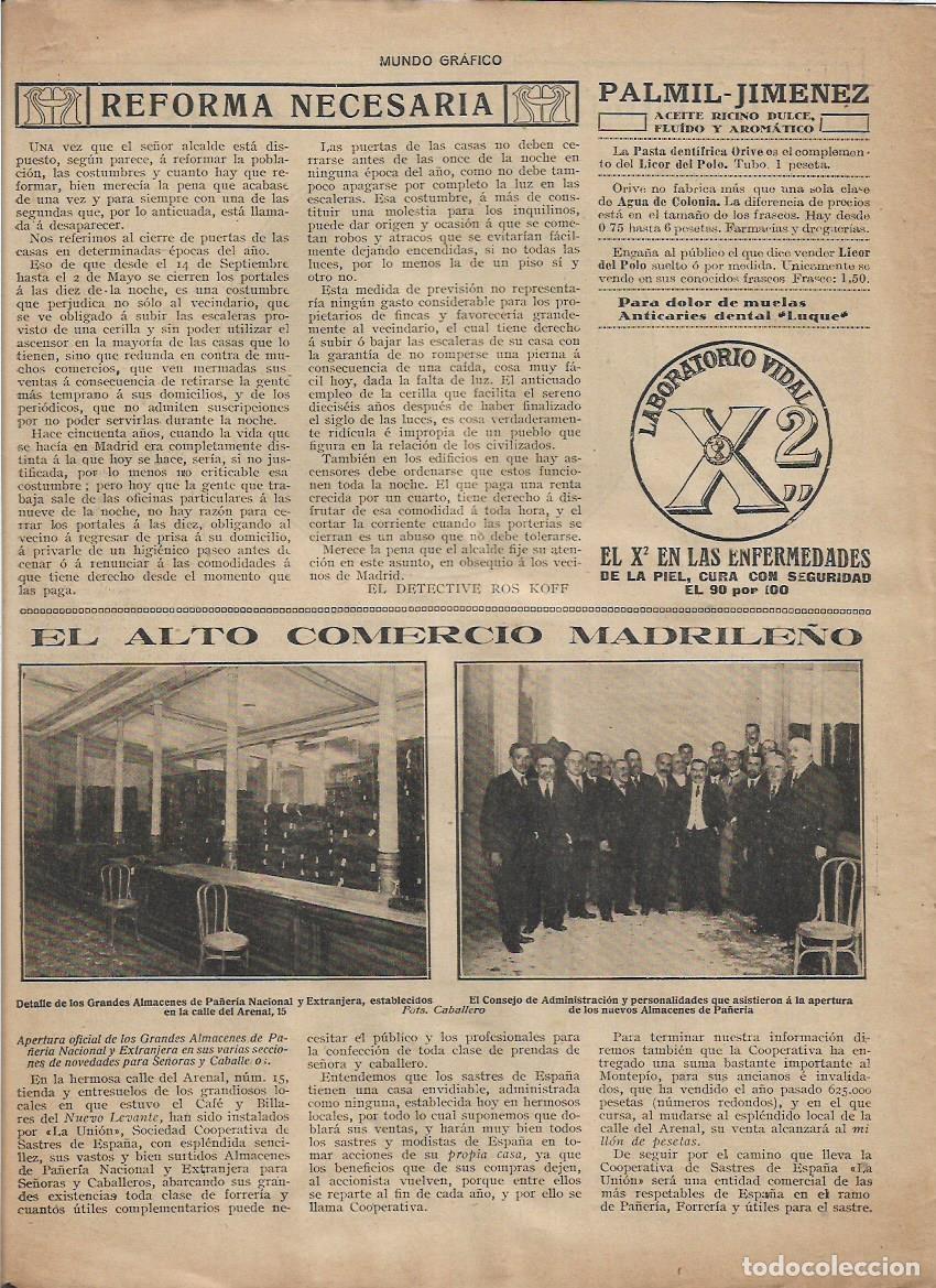 Sammelleidenschaft Papier: A&Ntilde;O 1916 RECORTE PRENSA ALTO COMERCIO MADRID GRANDES ALMACENES DE PA&Ntilde;ERIA INAUGURACION