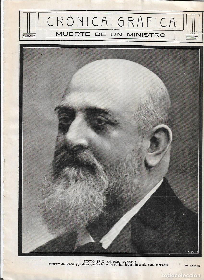Sammelleidenschaft Papier: A&Ntilde;O 1916 RECORTE PRENSA MUERTE DE ANTONIO BARROSO MINISTRO DE GRACIA Y JUSTICIA