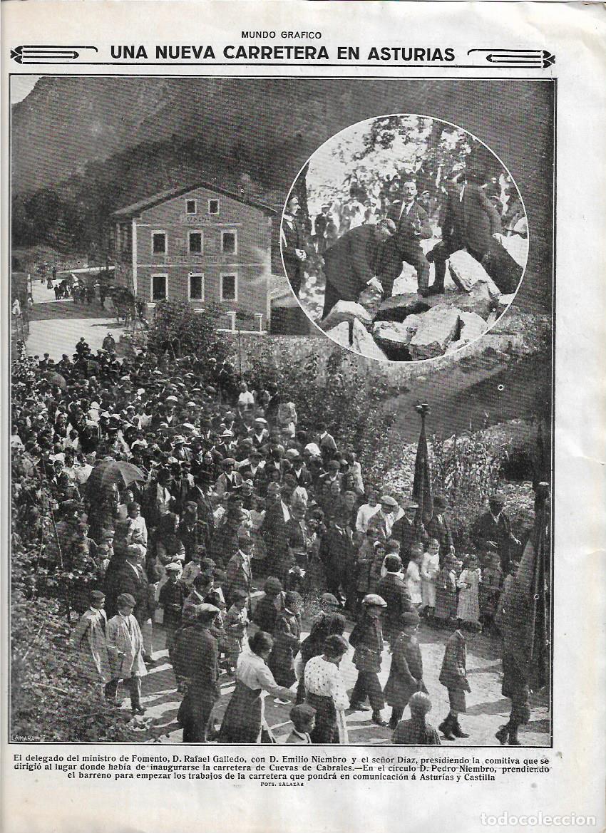 Sammelleidenschaft Papier: A&Ntilde;O 1916 RECORTE PRENSA ASTURIAS INAUGURACION CARRETERA DE CUEVAS DE CABRALES