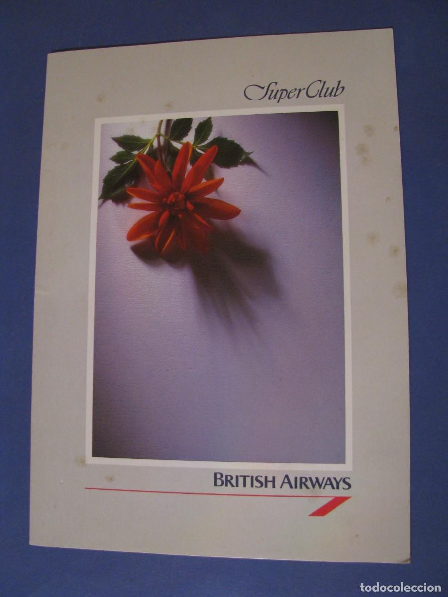 Coleccionismo: MENU DE BRITISH AIRWAYS. VUELO DE DELHI-DUBAI-KUWAIT-LONDON. 16,5X23,5 CM. A&Ntilde;OS 90.
