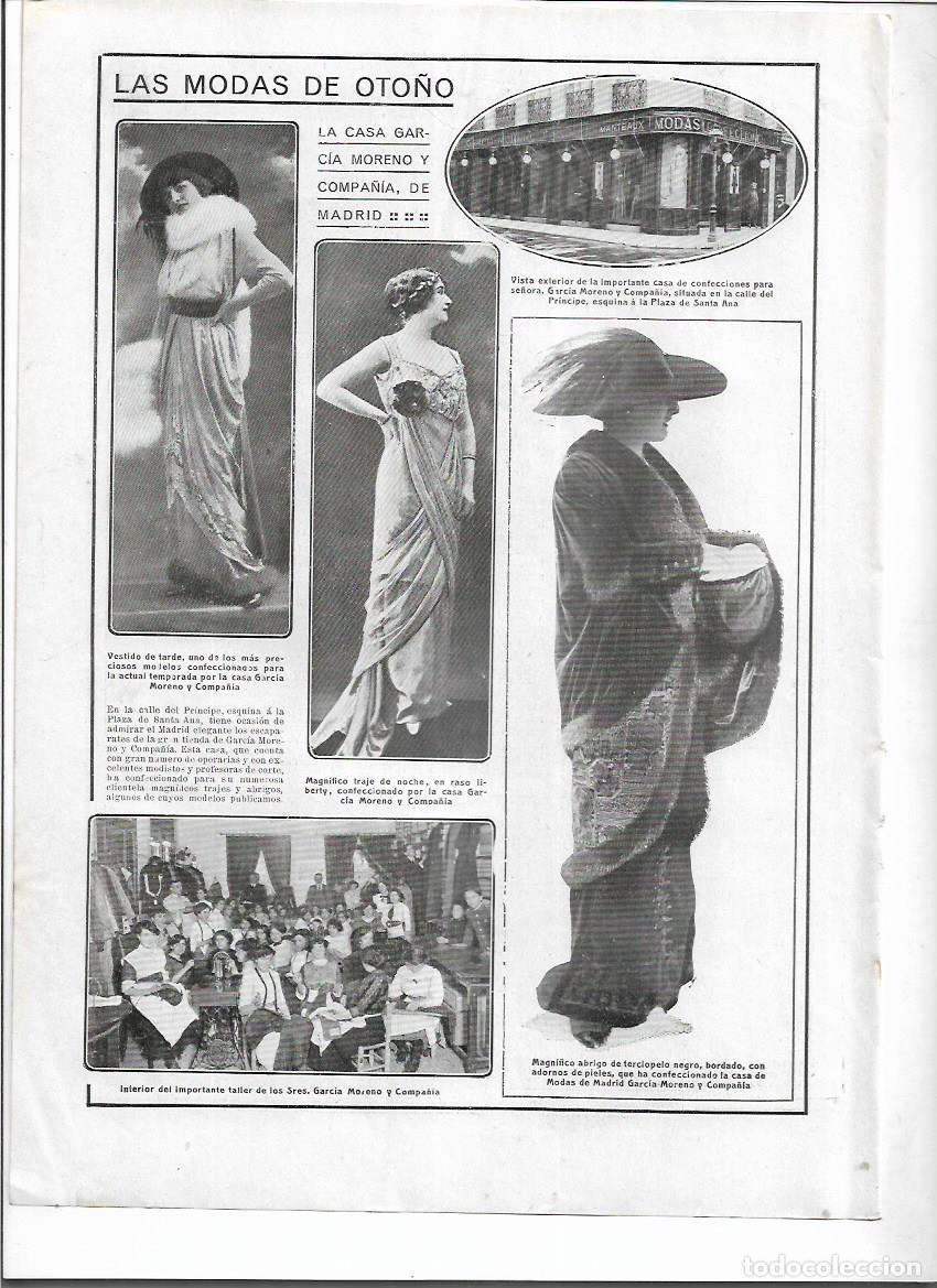 Collectionnisme: A&Ntilde;O 1912 RECORTE PRENSA CASA GARCIA MORENO MADRID COMERCIO TIENDA MODA TALLER CONFECCION
