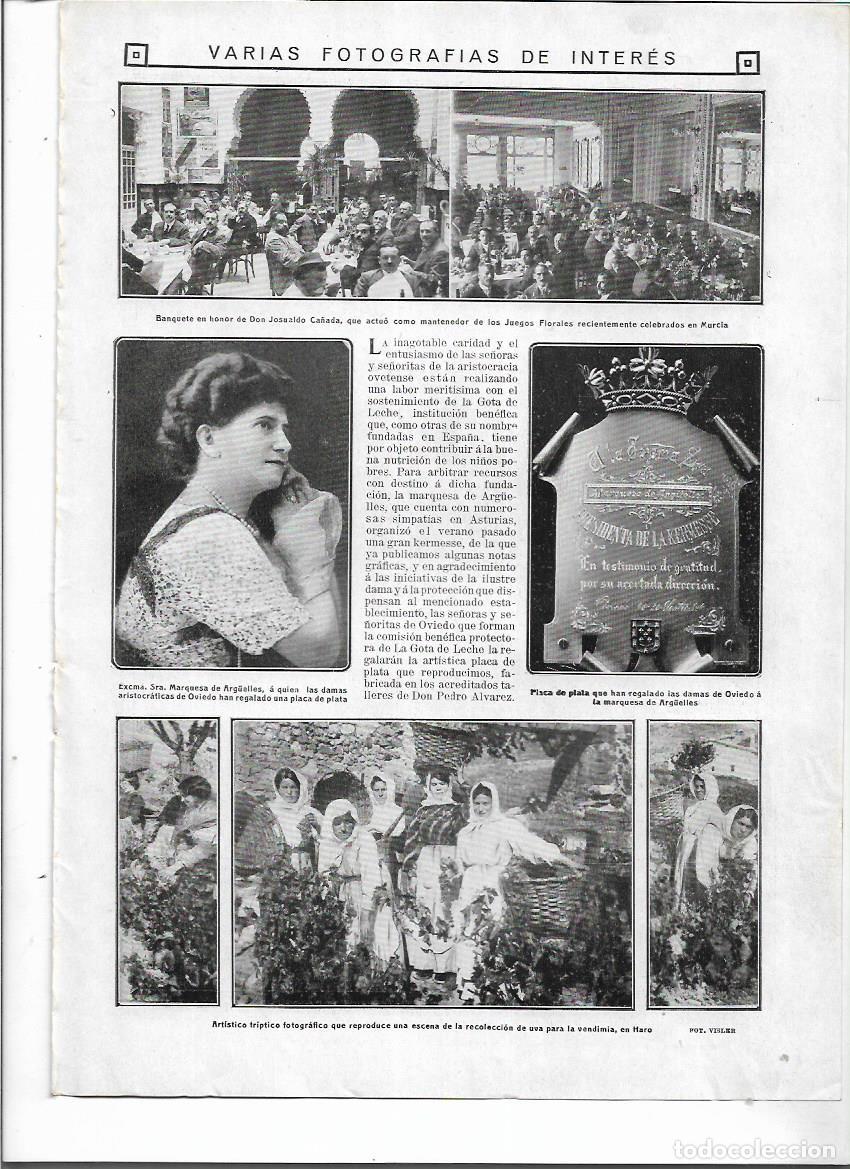 Collectionnisme: A&Ntilde;O 1912 RECORTE PRENSA BANQUETE HOMENAJE JOSUALDO CA&Ntilde;ADA JUEGOS FLORALES DE MURCIA