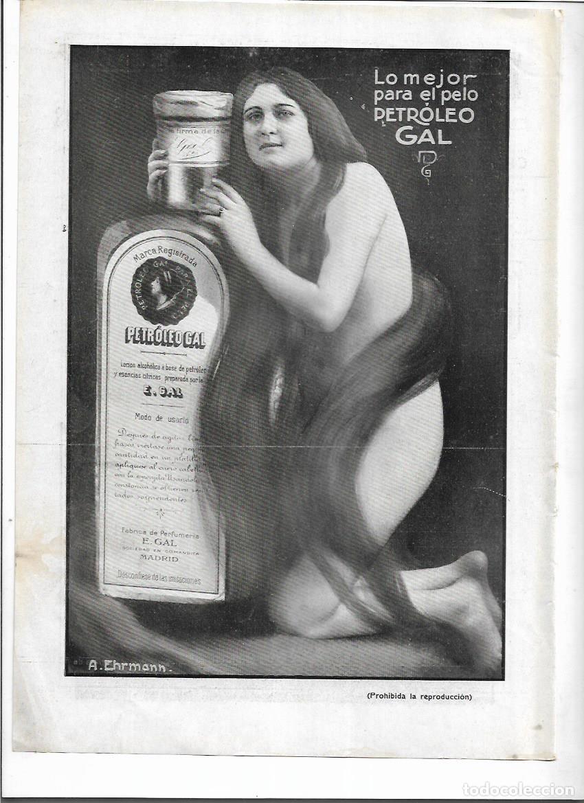 Collectionnisme: A&Ntilde;O 1912 RECORTE PRENSA PUBLICIDAD PETROLEO GAL PARA EL CABELLO