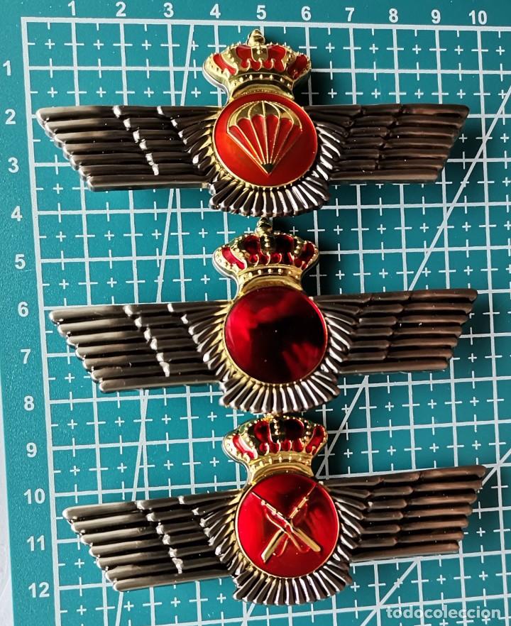 Coleccionismo: Lote 3 Roquisqui met&aacute;licos Paracaidista Grupo Defensa gen&eacute;rico Ej&eacute;rcito Aire Espa&ntilde;a oficial rokiski