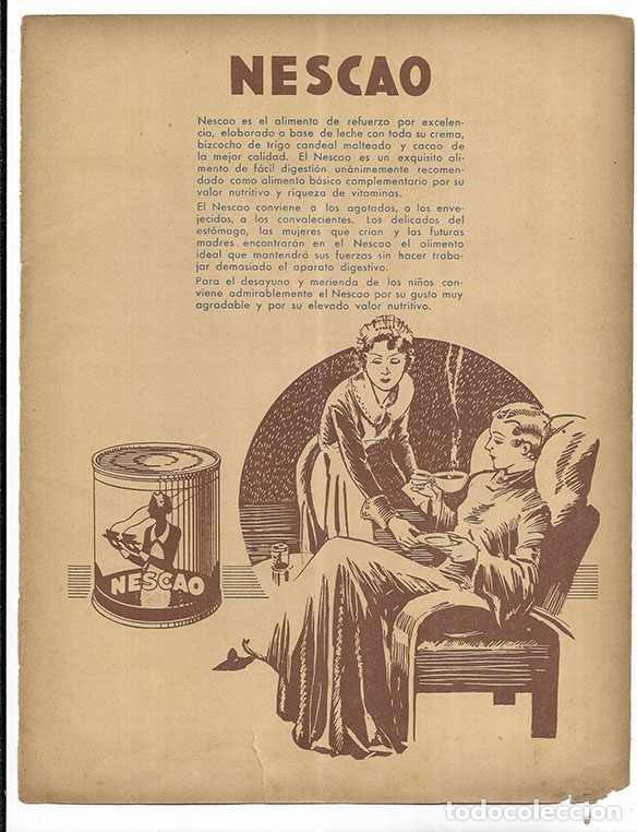 Coleccionismo: Publicidad. Alimento de refuerzo NESCAO Sociedad Nestle, A. E. P. A.