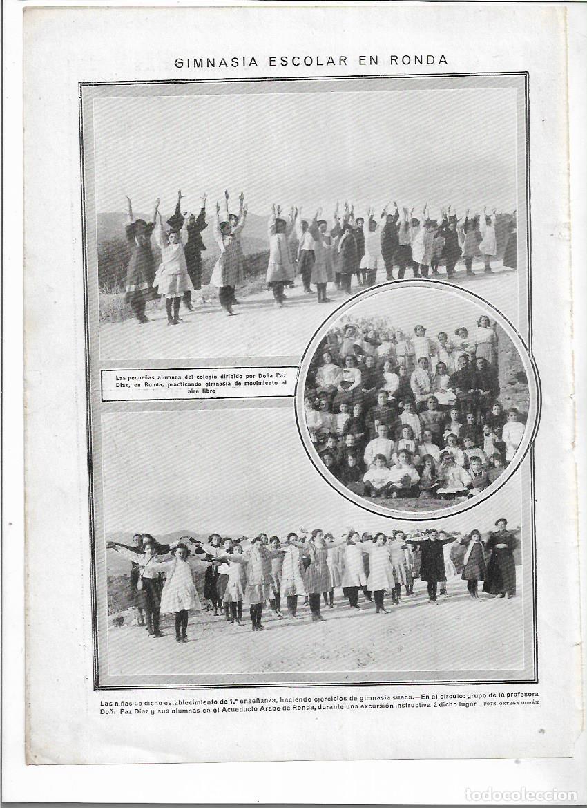 Collectionnisme: A&Ntilde;O 1912 RECORTE PRENSA RONDA GIMNASIA ESCOLAR PROFESORA PAZ DIAZ EXCURSION ACUEDUCTO ARABE