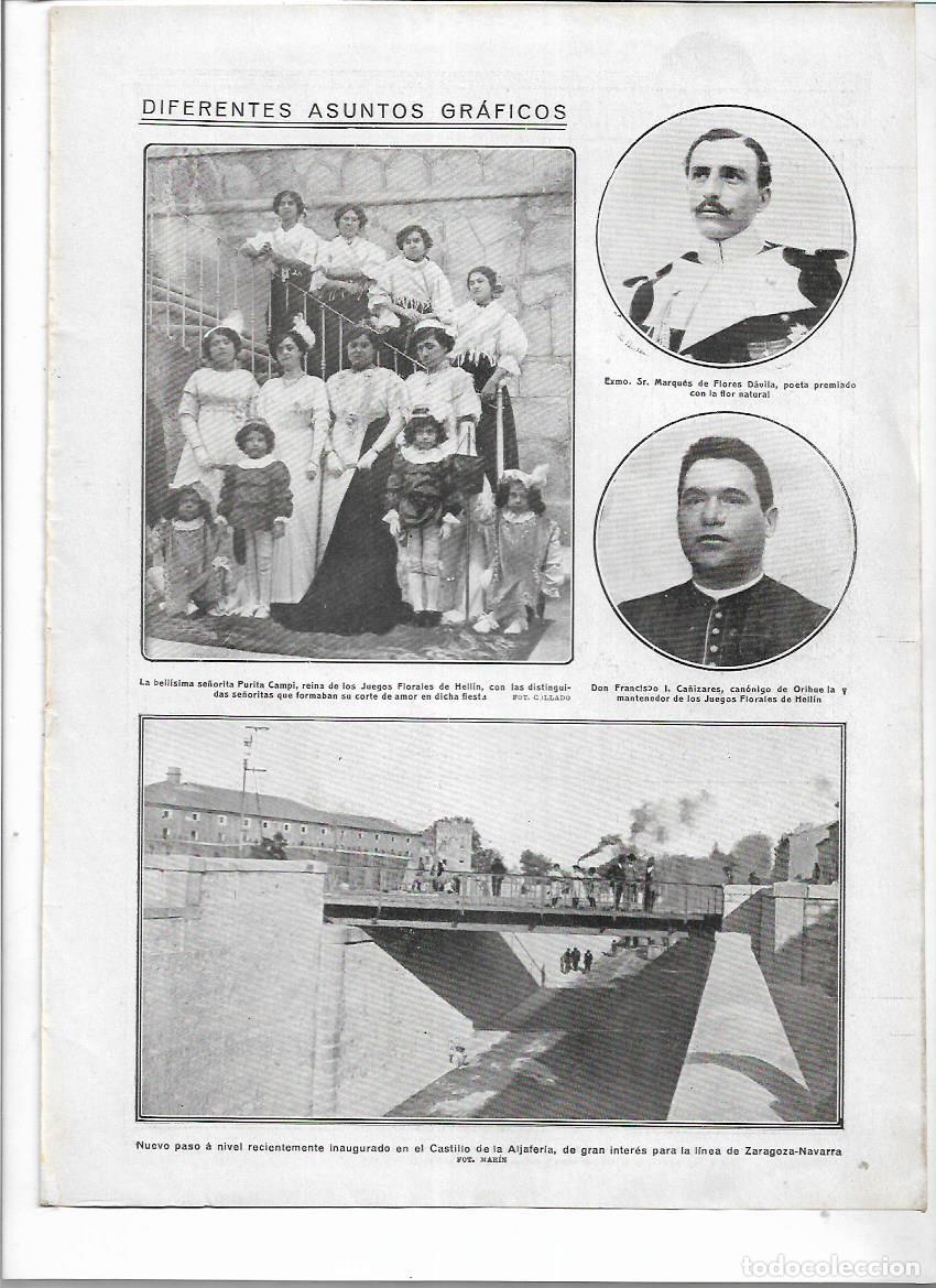 Collectionnisme: A&Ntilde;O 1912 RECORTE PRENSA ZARAGOZA PASO A NIVEL CASTILLO DE LA ALJAFERIA LINEA TREN ZARAGOZA NAVARRA