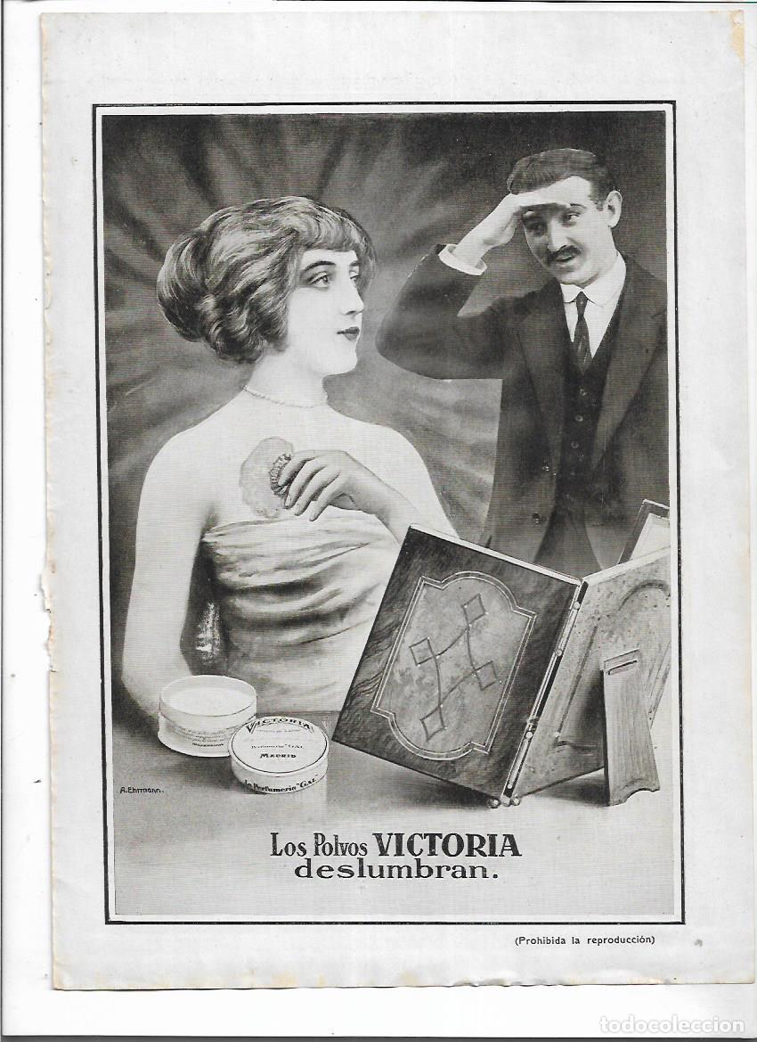 Collectionnisme: A&Ntilde;O 1913 RECORTE PRENSA PUBLICIDAD POLVOS VICTORIA PERFUMERIA GAL MAQUILLAJE COSMETICA