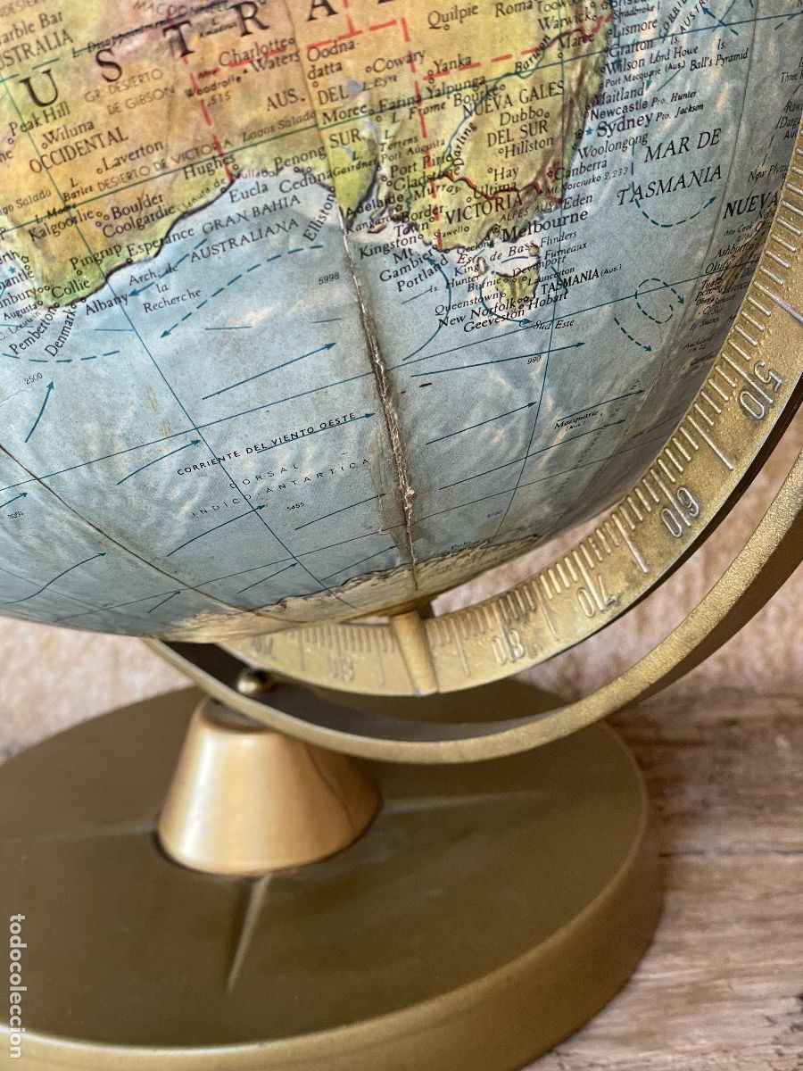 Coleccionismo: GLOBO TERRAQUEO MAPA MUNDI DE EPOCA - Foto 3
