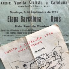Coleccionismo: PUBLICIDAD VUELTA CICLISTA CATALUÑA 1958 Y 1959. Lote 389520389