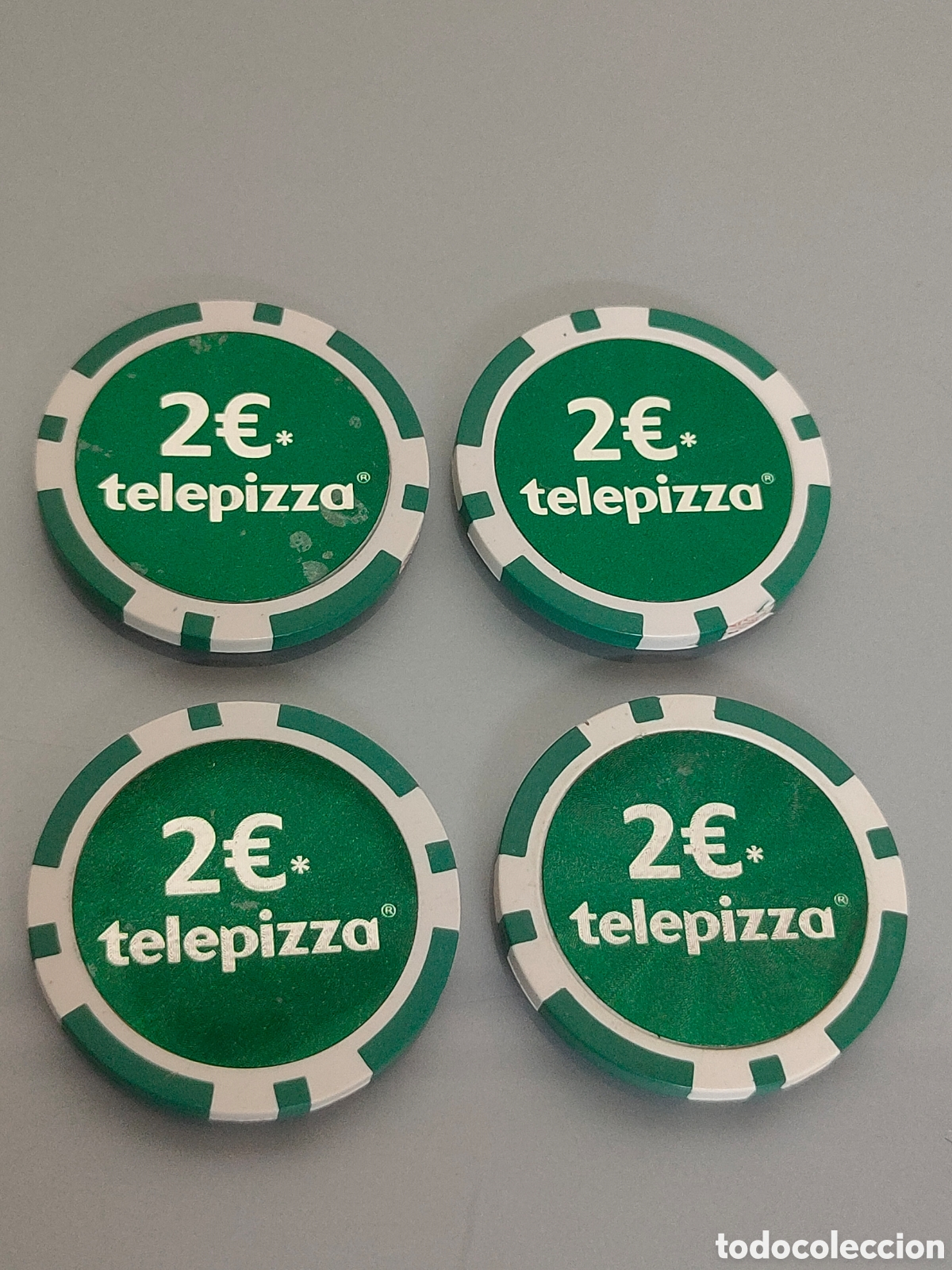 Coleccionismo: 4x FICHAS CASINO 2&euro; EUROS TELEPIZZA 2013 PROMOCI&Oacute;N