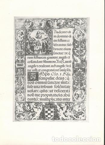 Coleccionismo: L&aacute;mina: MISAL TOLEDANO llamado com&uacute;nmente MISAL RICO DE CISNEROS. 1503-1518.