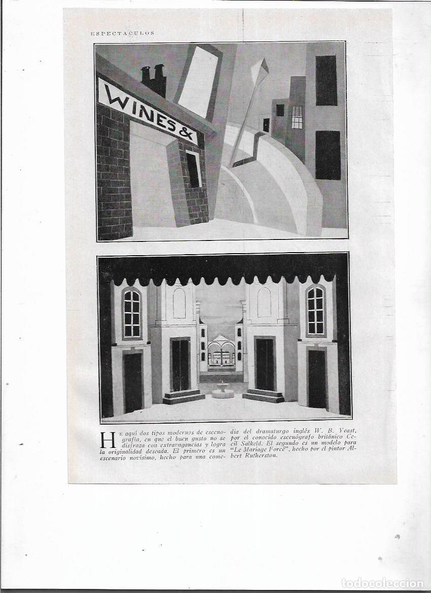 Colecionismo: A&Ntilde;O 1929 RECORTE PRENSA ESCENOGRAFIA CECIL SALKELD ALBERT RUTHERSTON LE MARIAGE FORCE