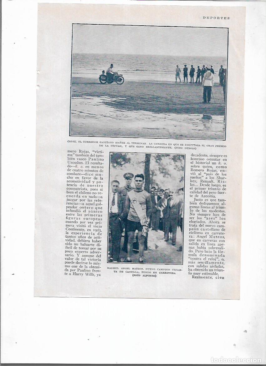 Colecionismo: A&Ntilde;O 1929 RECORTE PRENSA DEPORTES MOTOCICLISMO CADIZ IBA&Ntilde;EZ GANADOR GRAN PREMIO
