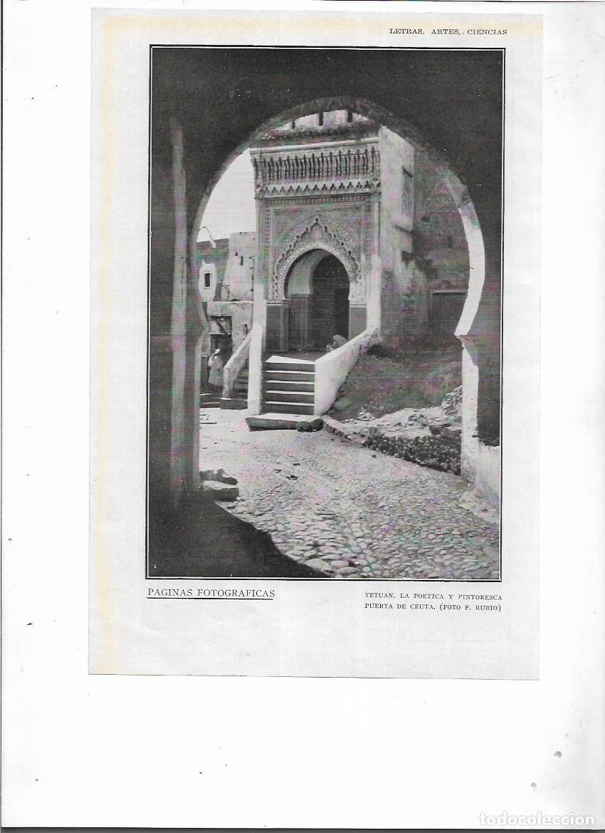 Colecionismo: A&Ntilde;O 1929 RECORTE PRENSA TETUAN PINTORESCA PUERTA DE CEUTA FOTOGRAFIA RUBIO