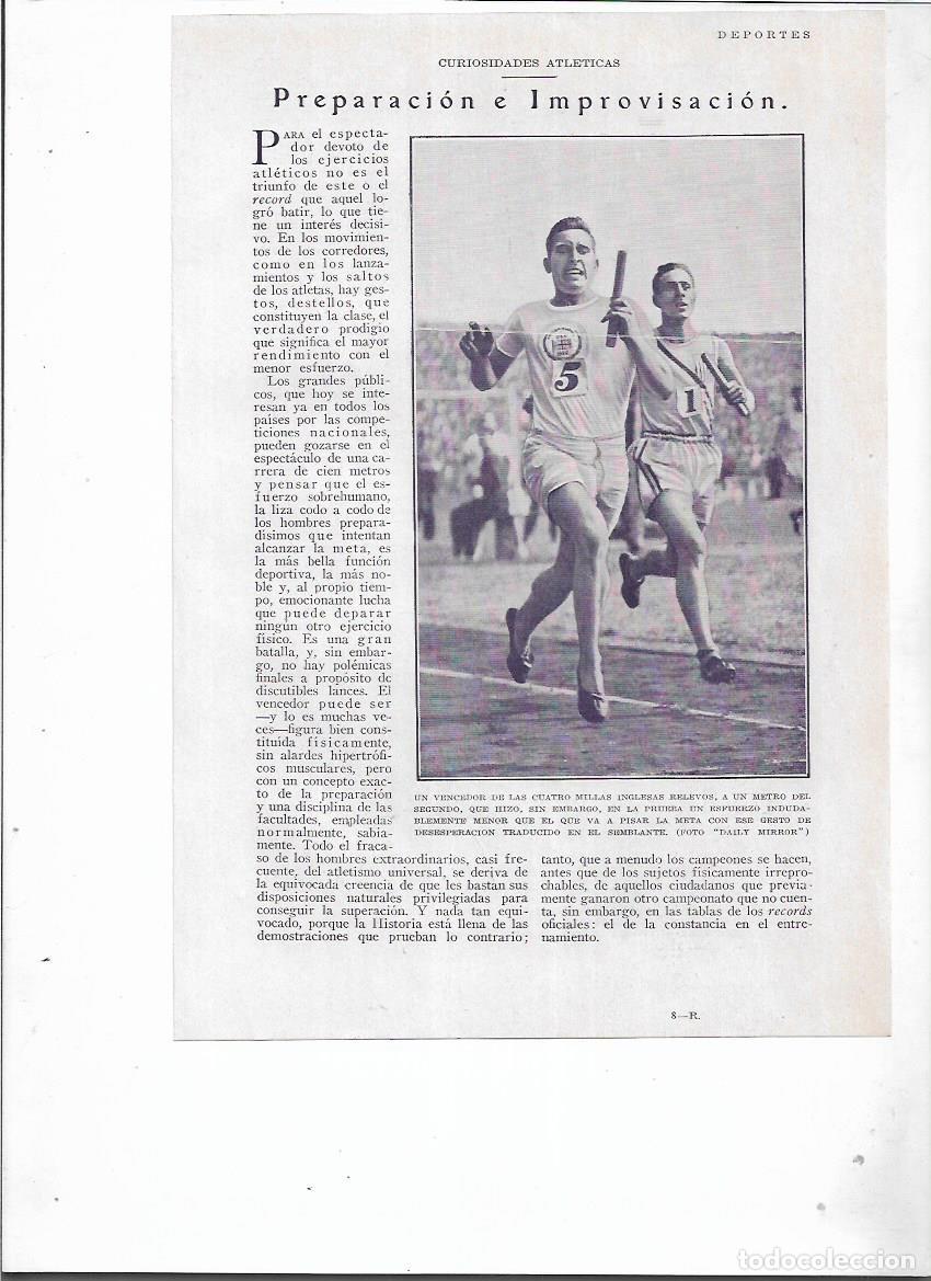 Colecionismo: A&Ntilde;O 1929 RECORTE PRENSA DEPORTES ATLETISMO PREPARACION ENTRENO SALTO LONGITUD PERTIGA