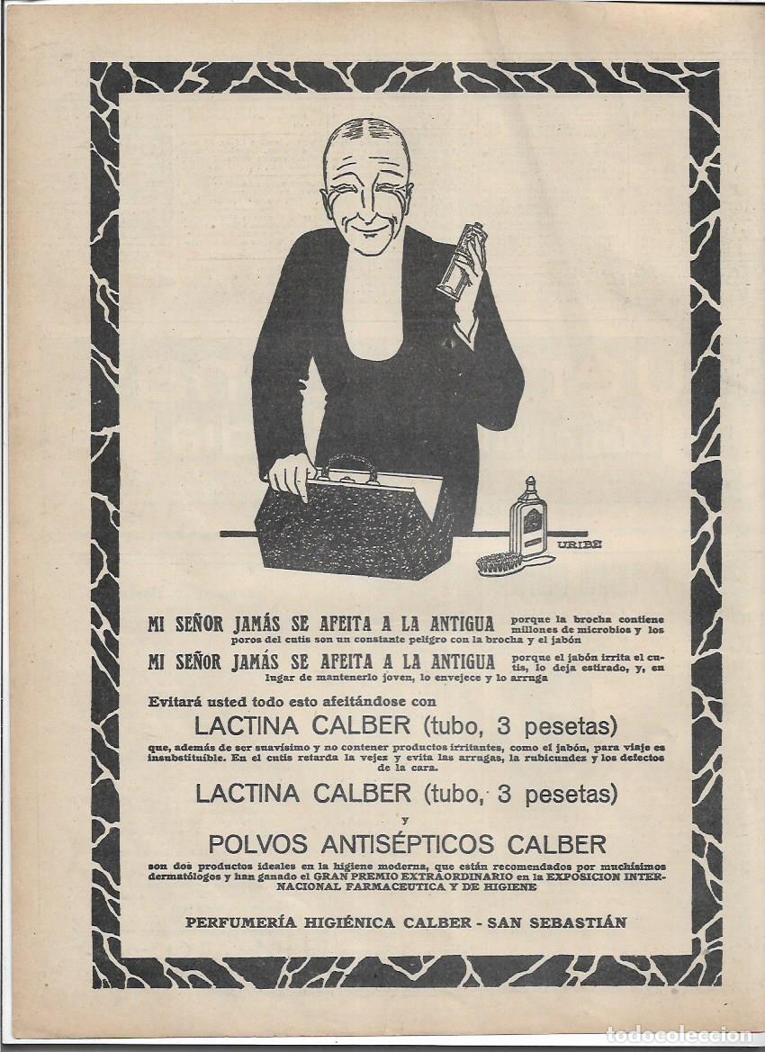 Sammelleidenschaft Papier: A&Ntilde;O 1925 RECORTE PRENSA PUBLICIDAD LACTINA CALBER AFEITAR AFEITADO SIN AGUA JABON NI BROCHA
