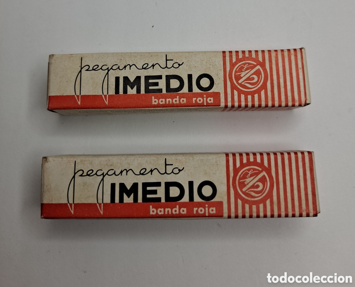 Collecting: LOTE PEGAMENTO IMEDIO. BANDA ROJA. 2 TUBOS. NUEVOS. SIN USO. TUBO PEQUE&Ntilde;O.