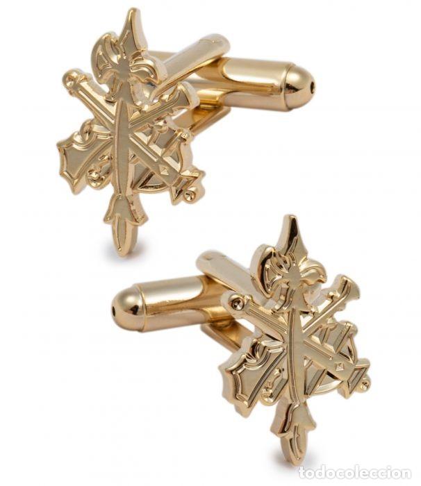 Coleccionismo: Gemelos de Camisa Legion Espa&ntilde;ola Dorado 20x12mm