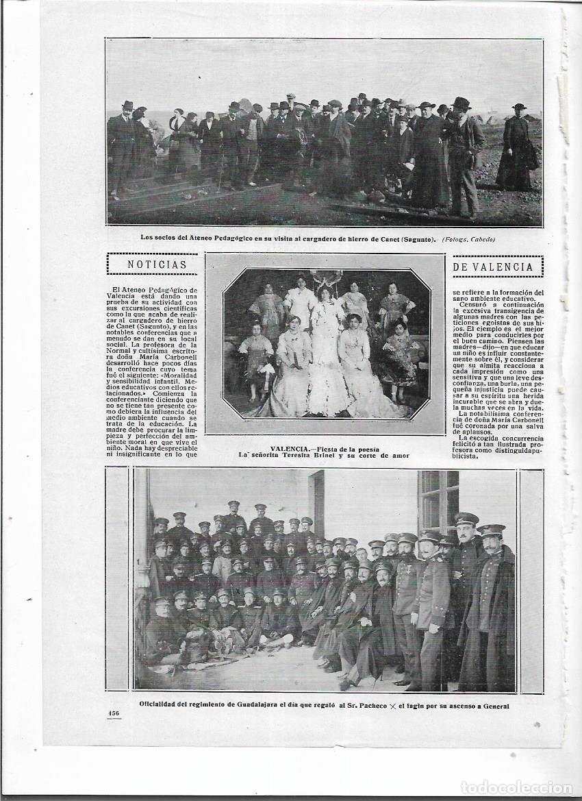 Collecting paper: A&Ntilde;O 1913 RECORTE PRENSA VISITA SOCIOS DEL ATENEO PEDAGOGICO CARGADERO DE HIERRO DE CANET SAGUNTO