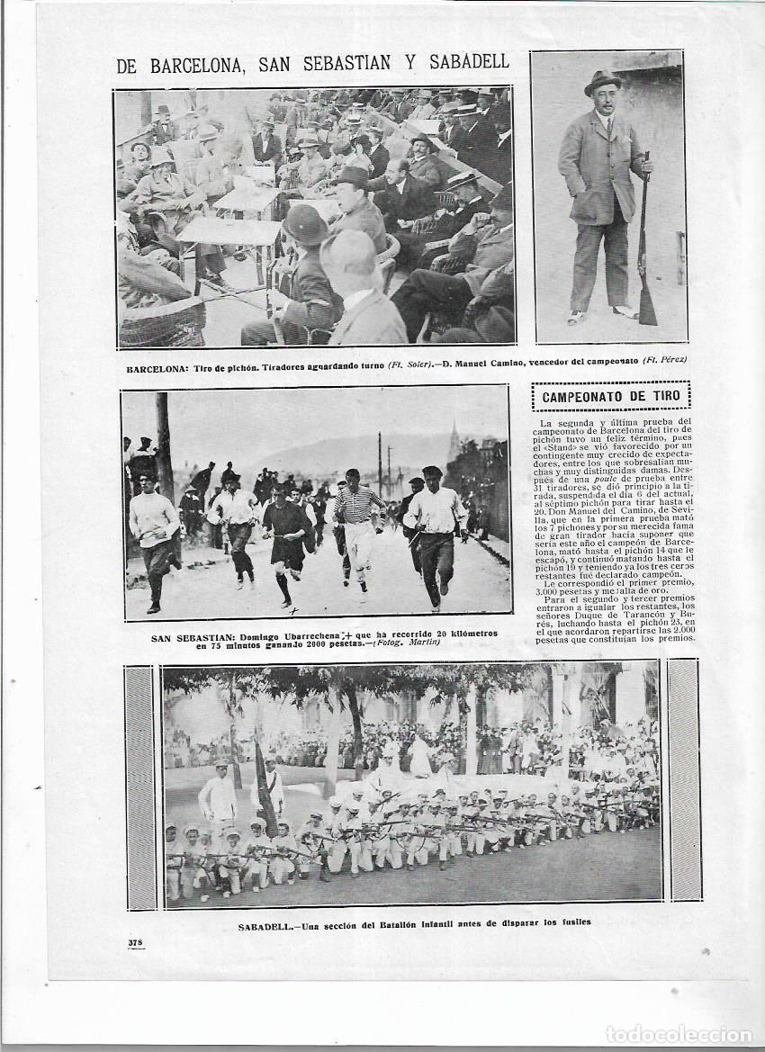 Collectionnisme: A&Ntilde;O 1913 RECORTE PRENSA BARCELONA CAMPEONATO TIRO DEL PICHON GANADOR MANUEL CAMINO