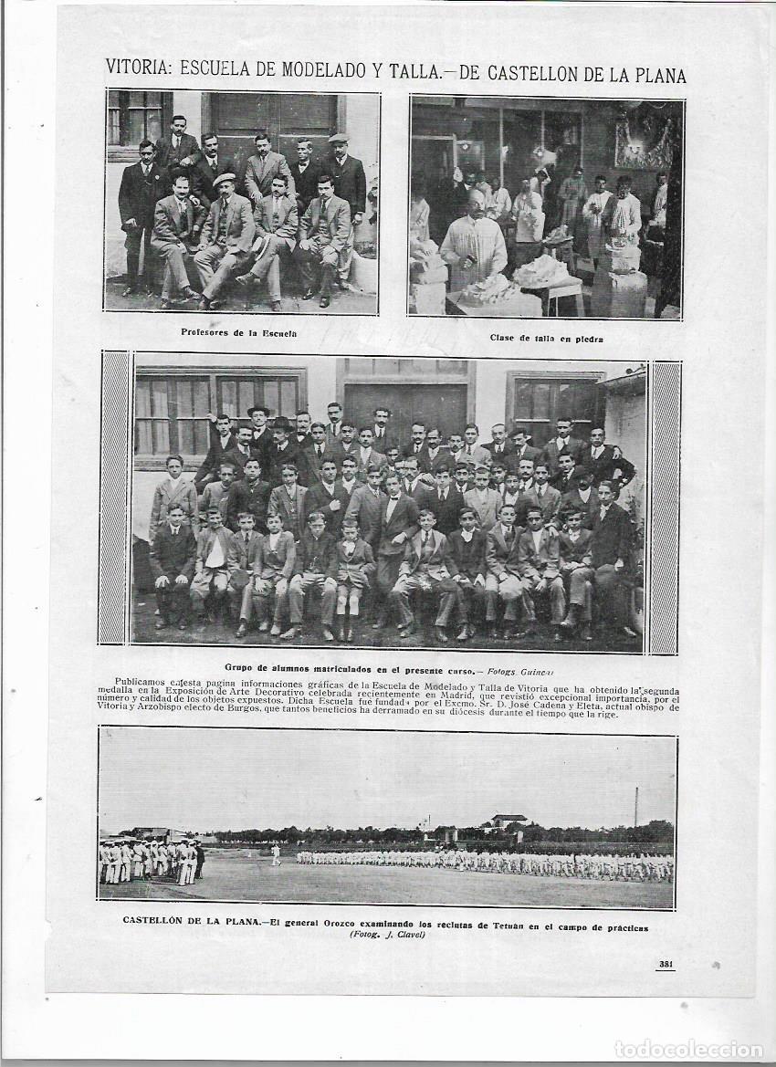 Colecionismo: A&Ntilde;O 1913 RECORTE PRENSA VITORIA ESCUELA DE MODELADO Y TALLA DE PIEDRA ESCULTURA