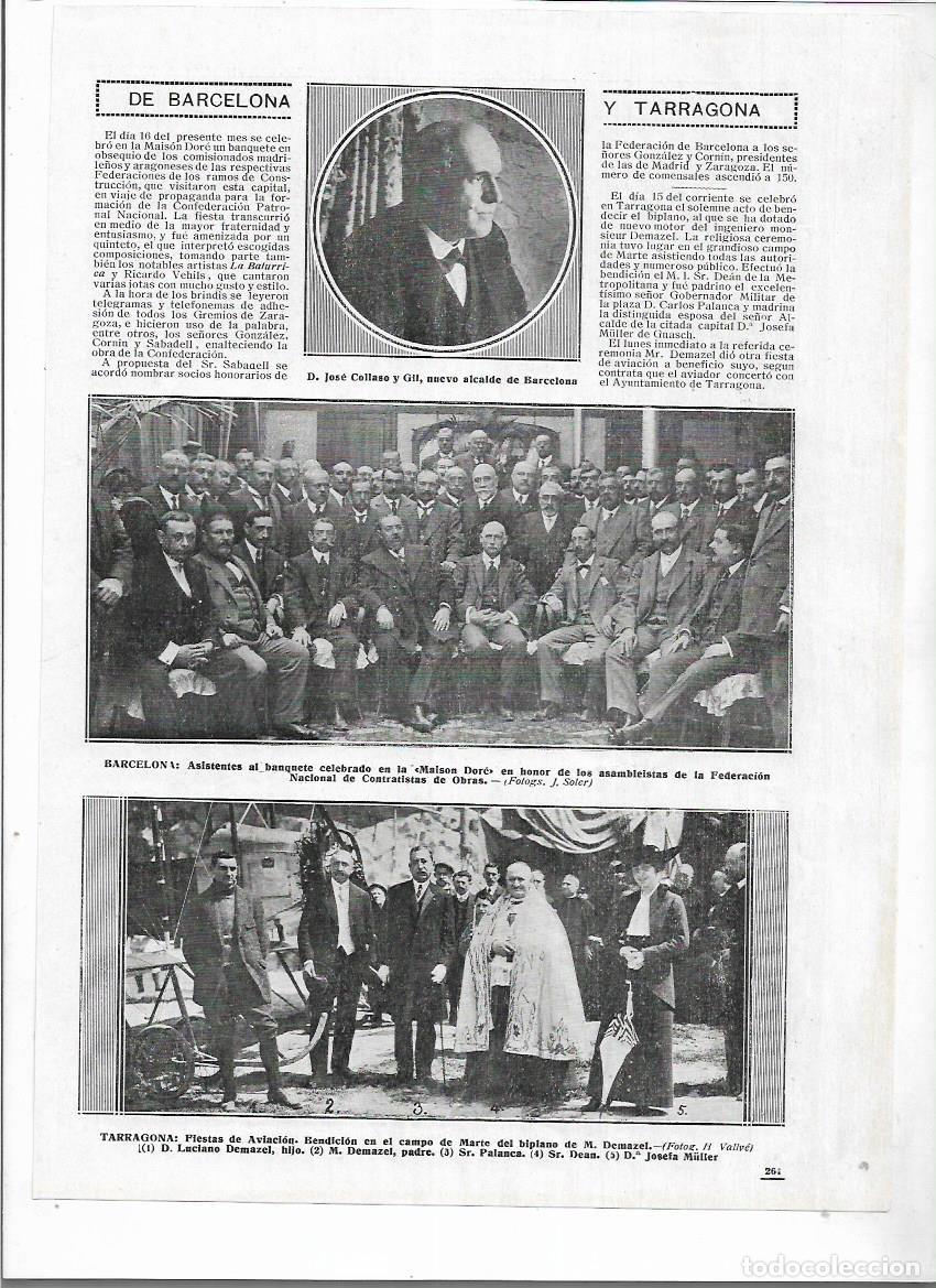 Colecionismo: A&Ntilde;O 1913 RECORTE PRENSA BARCELONA BANQUETE EN LA MAISON DORE FEDERACION NACIONAL CONTRATISTAS OBRAS