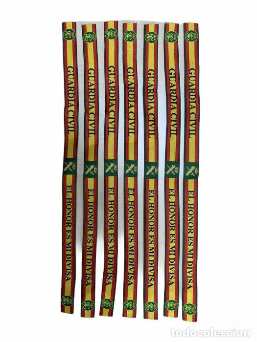 Coleccionismo: Pack de 7 Pulseras de Tela Bordada Guardia Civil El Honor es mi Divisa 33 cm