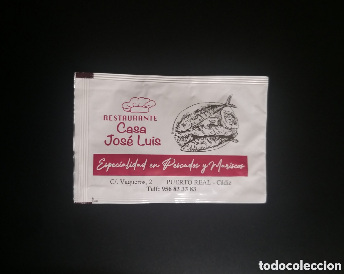 Coleccionismo: SOBRE TOALLITA H&Uacute;MEDA DE MANOS RESTAURANTE CASA JOS&Eacute; LUIS. PUERTO REAL. C&Aacute;DIZ
