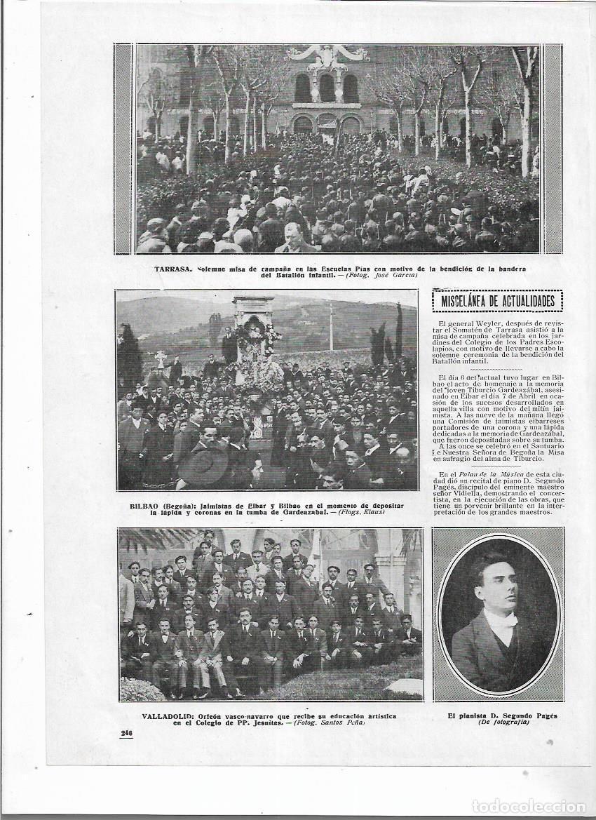 Collectionnisme: A&Ntilde;O 1913 RECORTE PRENSA BEGO&Ntilde;A HOMENAJE TUMBA GARDEAZABAL JAIMISTAS DE EIBAR Y BILBAO CORONA FLORES