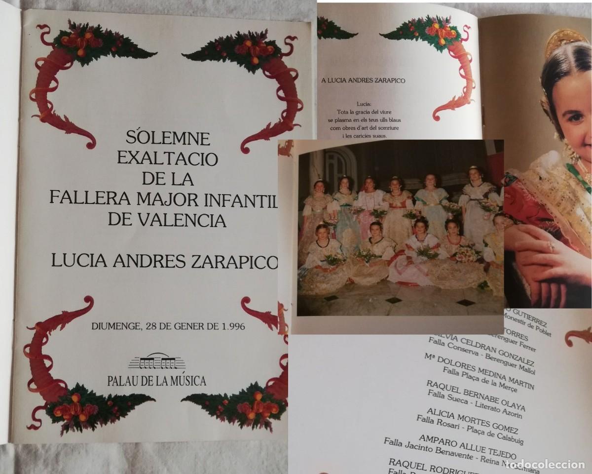 Coleccionismo: SOLEMNE EXALTACI&Oacute; DE LA FALLERA MAJOR INFANTIL DE VALENCIA LUCIA ANDR&Eacute;S ZARAPICO 1996