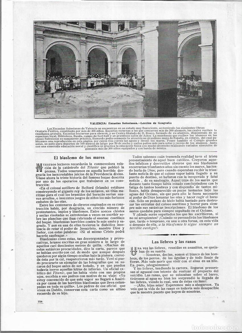 Colecionismo: A&Ntilde;O 1913 RECORTE PRENSA VALENCIA LECCION DE GEOGRAFIA EN LAS ESCUELAS SALESIANAS