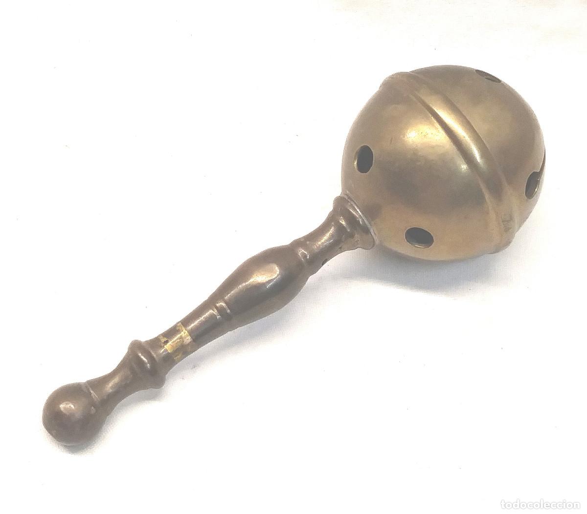 Coleccionismo: Sonajero Bronce. Med 12,50 cm - Foto 3
