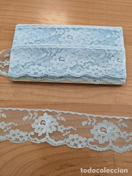 Collectionnisme: ANTIGUA PUNTILLA COLOR AZUL ANCHO 4 CM (1 METRO)- DISPONIBILIDAD 8 MTS