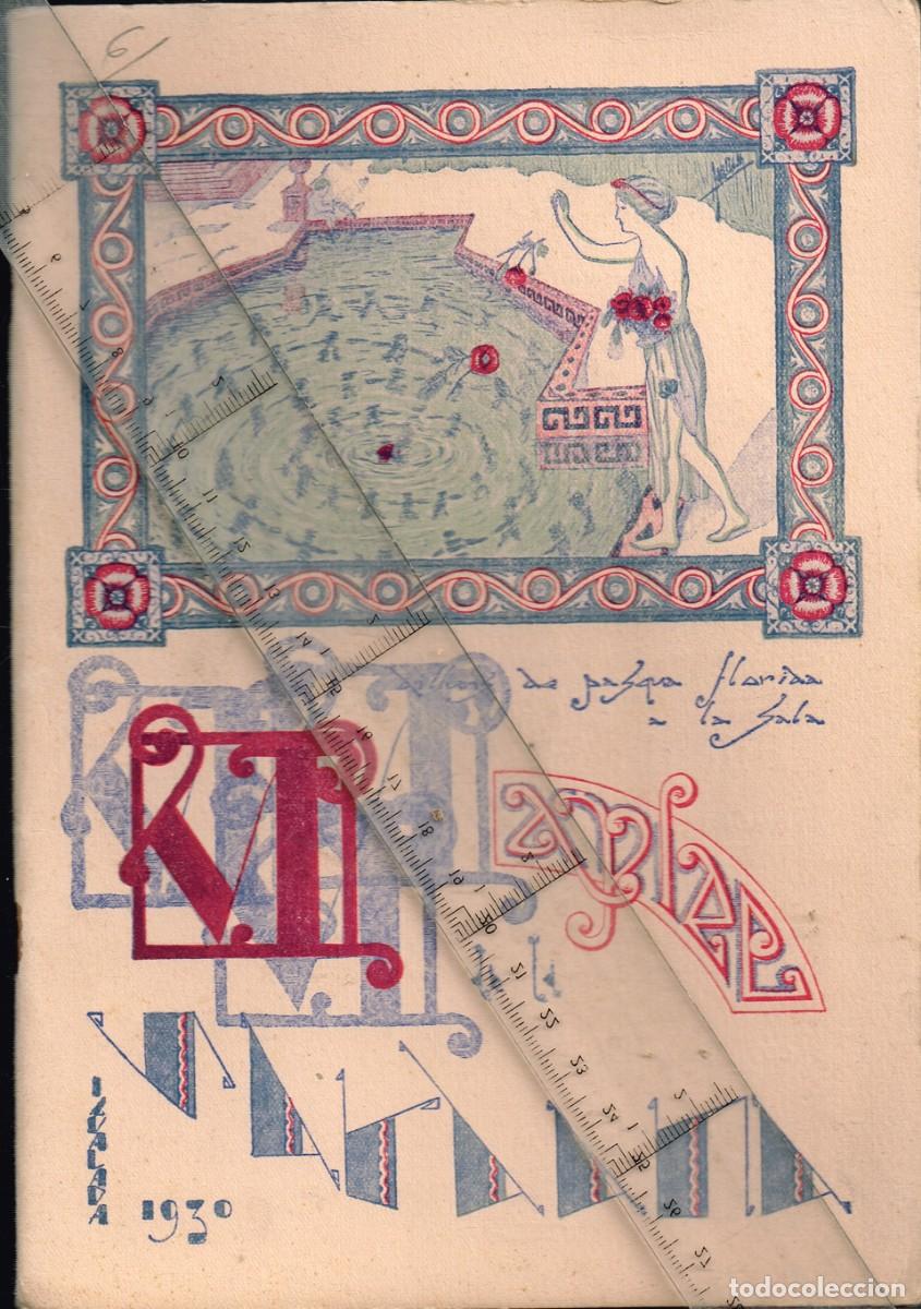 Coleccionismo: 1930 FOLLETO CON PORTADA MODERNISTA Y ART DEC&Oacute; VI APLEC SARDANA PASQUA FLORIDA A LA SALA IGUALADA
