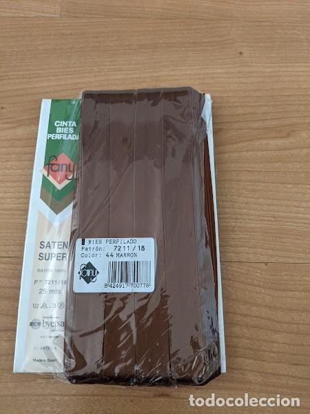 Sammeln: CINTA BIES PERFILADO SAT&Eacute;N SUPER ANCHO 18 MM. COLOR MARR&Oacute;N (1 METRO)-DISPONIBLES 25 MTS.